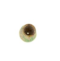 Specksteinkopf - schraubbar- mit Hanfblatt bemalt - Groß H 4 cm D 1,8 cm