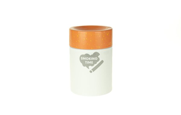 Angelo - Aschenbecher Rund in Zigaretten-Optik H 11,1 cm D 7,6 cm - Weiß