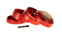 Black Leaf - Pollinator Grinder 4tlg. H 48 mm D 50 mm "Mandala" mit Glaskuppel - Rot