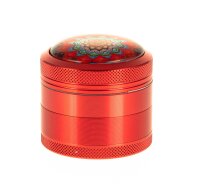 Black Leaf - Pollinator Grinder 4tlg. H 48 mm D 50 mm "Mandala" mit Glaskuppel - Rot