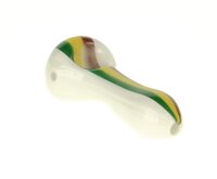G-Spot Glaspfeife 10 cm Rasta / Weiß Nr.1