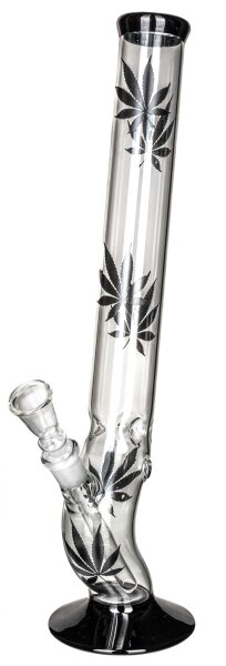 Leafline Glasbong 18,8er Schwarzer Fuß+Mundstück H 42 cm D 45 mm