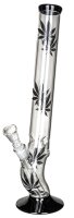 Leafline Glasbong 18,8er Schwarzer Fuß+Mundstück H 42 cm D 45 mm