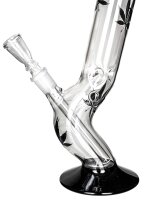 Leafline Glasbong 18,8er Schwarzer Fuß+Mundstück H 42 cm D 45 mm