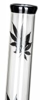Leafline Glasbong 18,8er Schwarzer Fuß+Mundstück H 42 cm D 45 mm