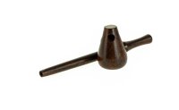 Purpfeife aus Rosenholz mit Hanfbaltt verziert steckbar L 11 cm