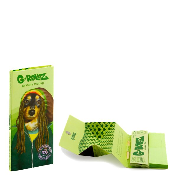 G-Rollz - Bio Hemp - Reggae Rap - King Size Slim - 50 Blättchen + 50 Filtertips + Tray