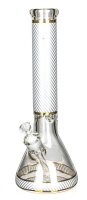 Heisenberg Glasbong 18,8er auf 14,5er "Carbon Beaker" - Weiß - H 38 cm WS 7 mm D 13 cm verfügbarkeit