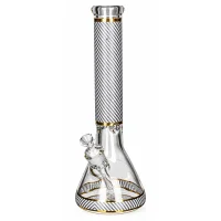 Heisenberg Glasbong 18,8er auf 14,5er "Carbon Beaker" - Weiß - H 38 cm WS 7 mm D 13 cm verfügbarkeit