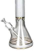 Heisenberg Glasbong 18,8er auf 14,5er "Carbon Beaker" - Weiß - H 38 cm WS 7 mm D 13 cm verfügbarkeit