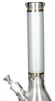 Heisenberg Glasbong 18,8er auf 14,5er "Carbon Beaker" - Weiß - H 38 cm WS 7 mm D 13 cm verfügbarkeit