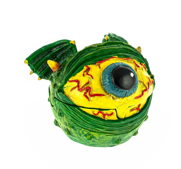 Figuren Aschenbecher - Monster Auge Grün H 6,5 cm