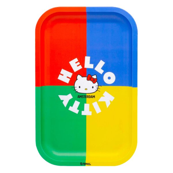 G-Rollz Rolling Tray - Hello Kitty - Classic (Grün/Gelb/Rot/Blau) - 17,5x27,5 cm - Small