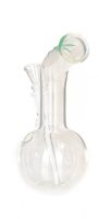 Glasbong Leaf 12er - Bauch & Knick + Hanfblatt in Grün - H 16 cm D 24 mm