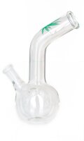 Glasbong Leaf 12er - Bauch & Knick + Hanfblatt in Grün - H 16 cm D 24 mm