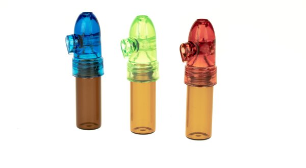 Dosierer/Portionierer Acryl - dunkle Flasche, groß - versch. Farben - L 7 cm