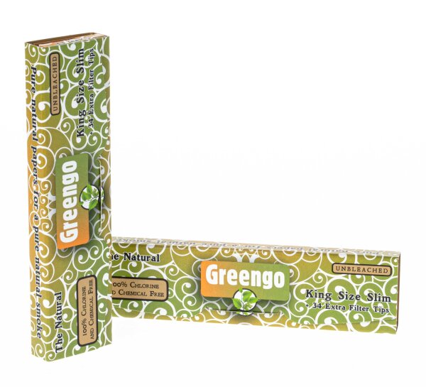 Greengo - unbleached - King Size Slim - 33 Blättchen + 34 Filtertips