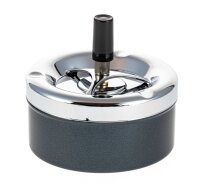 Schleuder Aschenbecher D 11 cm H 5 cm Schwarz Metallic
