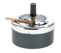 Schleuder Aschenbecher D 11 cm H 5 cm Schwarz Metallic