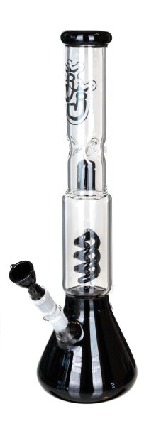 Jelly Joker Glasbong - Trip Schwarz Beaker -18,8er H 44 cm D 50 mm WS 5 mm - Spiral Percolator - Schwar