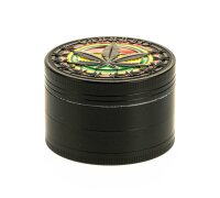 Pollinator Grinder "Rasta Hanfblatt" D 50 mm - Schwarz
