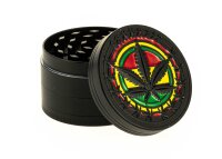 Pollinator Grinder "Rasta Hanfblatt" D 50 mm - Schwarz