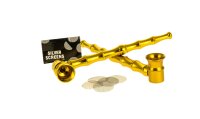 Purpfeife Bambus "GHODT" L 13 cm - Gold