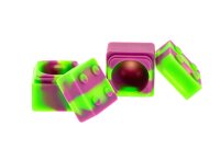 Silikondose "Legostein" 3x3 cm Farbe: Lila/Grün