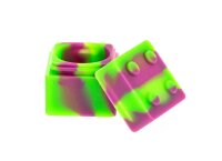 Silikondose "Legostein" 3x3 cm Farbe: Lila/Grün