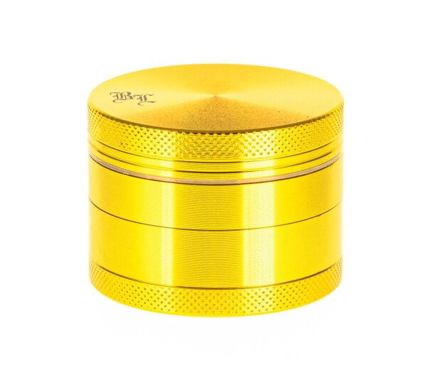 Black Leaf - Alugrinder + Pollinator/Sieb 4tlg. D 50 mm H 40 mm, CNC, Gold