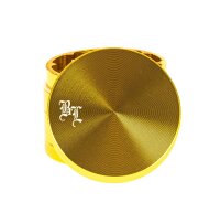 Black Leaf - Alugrinder + Pollinator/Sieb 4tlg. D 50 mm H 40 mm, CNC, Gold