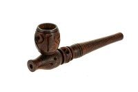 Purpfeife 10 cm geschnitzt mit Kickloch, Kopf schraubbar