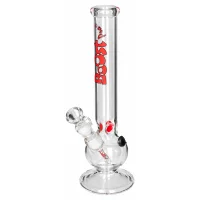 Boost Glasbong 14,5er - Bouncer - H 32 cm D 40 mm WS 5 mm - Rot/Klar - ICE