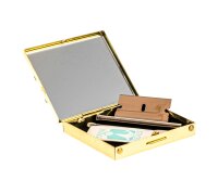 Nasen Set H 7 x 6 x 1,5 cm Eckig Gold mit Holz im Deckel