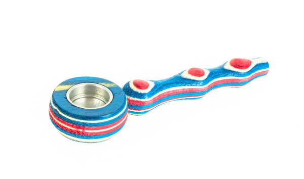 Holzpfeife "Bunte Formen" L 9 cm - versch. Farben