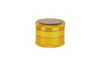 Black Leaf Pollinator Grinder mit Bild - Schädel/Skull - D 50 mm H 40 mm - Gold