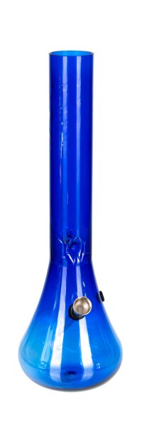 Acrylbong Blau "Erlenmeyerkolben" mit Eis H 32 cm D 4,0 cm