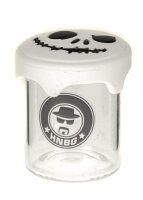 Heisenberg Glasdose mit Silikondeckel H 5 cm D 4 cm (45ml Volumen) - Totenkopf (Jack)