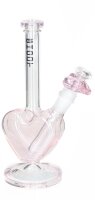 GHODT Glasbong 18,8er auf 14,5er - Herz Bong - H 21 cm - Pink