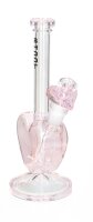 GHODT Glasbong 18,8er auf 14,5er - Herz Bong - H 21 cm - Pink