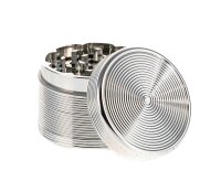 Metallgrinder "Ripped" Pollinator/Sieb H 37 mm D 45 mm - Silber