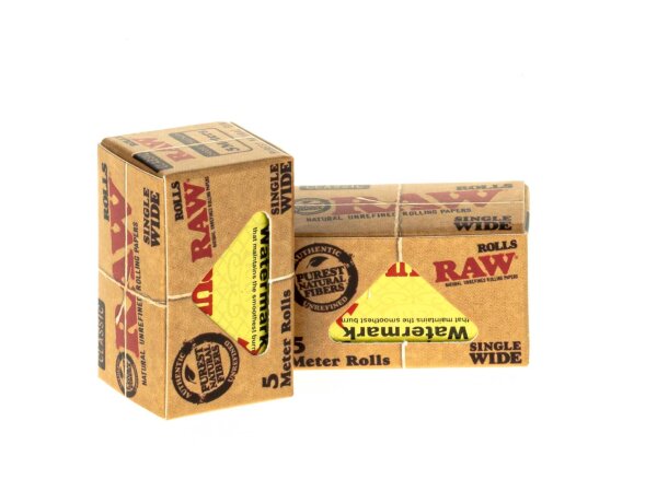 RAW Classic Rolls - unbleached - Single Wide - 5 Meter (schmal)