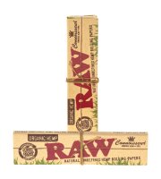 RAW Organic Hemp Connoisseur - unbleached - King Size Slim - 32 Blättchen + 32 Filtertips