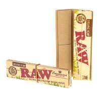 RAW Organic Hemp Connoisseur - unbleached - King Size Slim - 32 Blättchen + 32 Filtertips