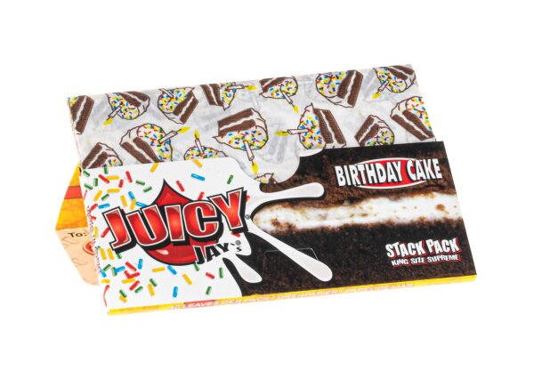 Juicy Jays - King Size Slim - ungefaltet - Birthday Cake - 40 Blättchen
