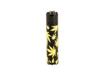 Clipper Feuerzeug aus Metall - Gold Leaves (Hanfblätter Gold)