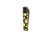 Clipper Feuerzeug aus Metall - Gold Leaves (Hanfblätter Gold)