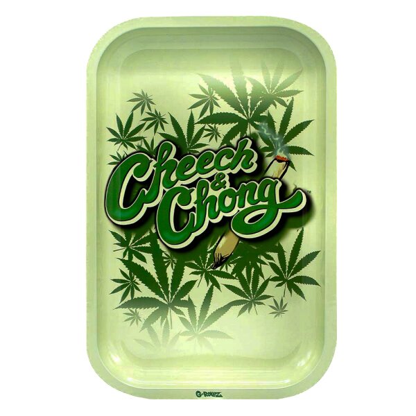 G-Rollz Rolling Tray - Cheech & Chong "Camo" Hanfblätter+Schrift - 17,5x27,5 cm - Small