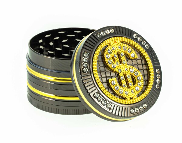 Champ High MetallPollinatorgrinder - Bling Bling Dollar - D 50 mm H38 mm 4Tlg.