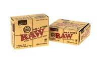 RAW Classic Rolls - unbleached - Masterpiece King Size - 3 Meter (extra breit) + vorgerollte Filtert